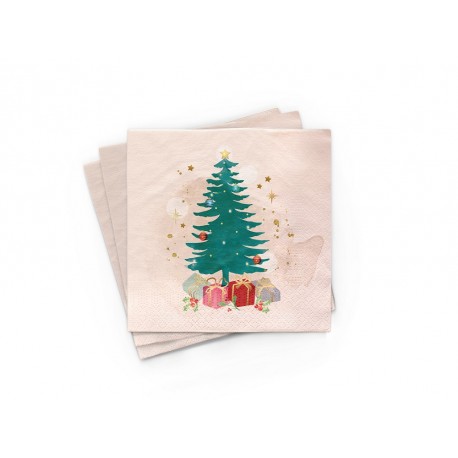 20 Serviettes 100% Bambou 33x33 cm Christmas Tree - Chic Mic