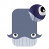 Knitted baby blanket Whale - Chic Mic