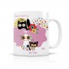 Mug ceramic 350ml - Retro love (be hip-pie)