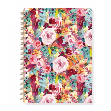 Carnet de poche à spirale A5 rose - Couverture rigide - 17,5 x 21,5 pages -  Carnet à décorer - Creavea