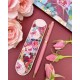 Box & Pen & PU - Floral rose