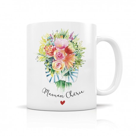 Mug ceramic 350ml - Maman chérie (bouquet)