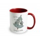 Mug céramique 350ml (int/anse rouge) - Chat sapin