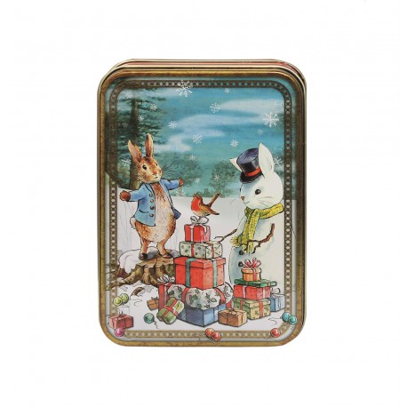 Small  rectangular tin box - Peter rabbit Christmas