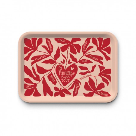 Plateau rectangulaire kraft (42x30 cm) - La famille c'est tout