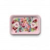 Plateau rectangulaire kraft (28x18 cm) - Floral rose (blush pink)