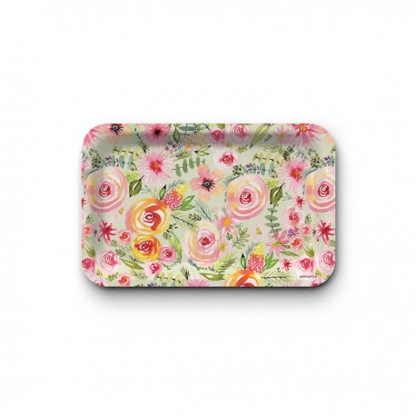 Tray recycled kraft (28x18 cm) - Spring floral