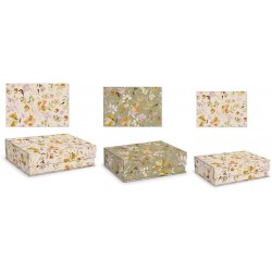 Set de 3 boîtes rectangulaires gigognes GM - Neutral Floral