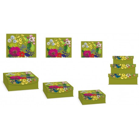 Set de 3 boîtes rectangulaires gigognes PM - Vintage Floral