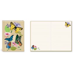 Carnet de notes A5 couverture rigide - Vintage Floral (Butterflies)