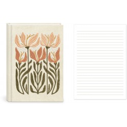 Carnet de notes couverture en tissu & brodée - Flower Market (Lily)