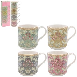 Coffret 4 mugs empilables en porcelaine - Mix Hyacinth