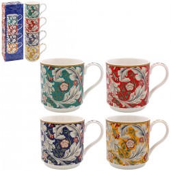 Coffret 4 mugs empilables en porcelaine - Tapestry
