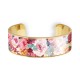 Bracelet manchette 20mm - Floral rose