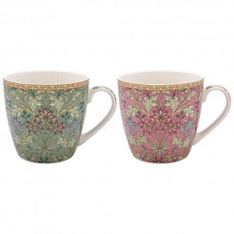 Lot de 2 coffrets 1 tasse déjeuner en porcelaine - Hyacinth