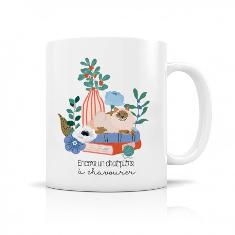 Mug céramique 350ml - Slow life (chat-pitre)