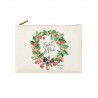 Trousse rectangulaire PM (20x13 cm) - Noël Floral (couronne)
