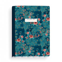 Carnet de notes A5 couverture souple - Paon