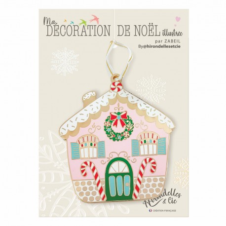 Décoration de Noël à suspendre (10 cm) - Maison Bonbon (maison)