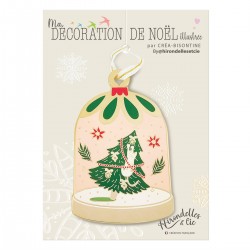 Décoration de Noël à suspendre (10 cm) - Ho Ho Ho (Chat dans l'arbre)