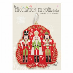 Décoration de Noël à suspendre (10 cm)- Magie Noël (nutcracker rouge)