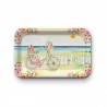 Tray recycled kraft (mat 28x18 cm) - Spring floral (vélo)