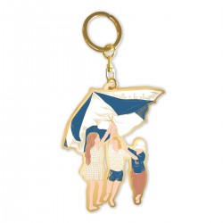 Metal keyring - Ecole de vie (famille à la plage)