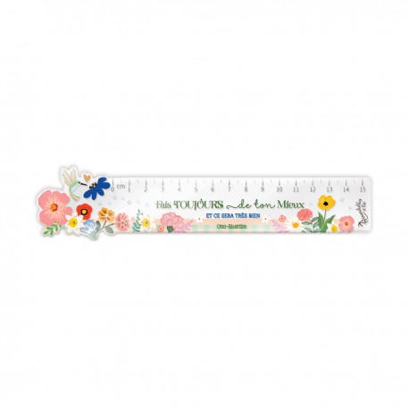 Règle dye cut illustrée 15cm - Le bonheur est partout