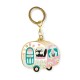 Metal keyring - Retro love (caravane chat)