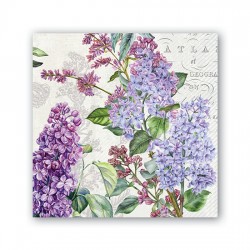 Pochette de 20 serviettes cocktail - French Lilacs