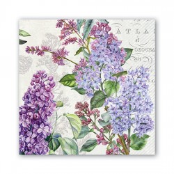 Pochette de 20 serviettes carrées - French Lilacs