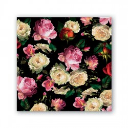 Pochette de 20 serviettes cocktail - Midnight Rose