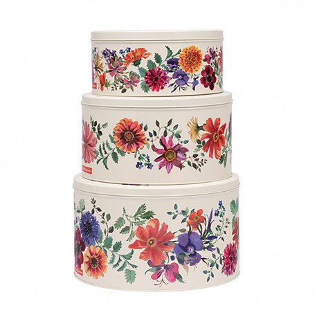 Set 3 boîtes rondes gigognes GM métal - Emma Bridgewater (Garden Flo)