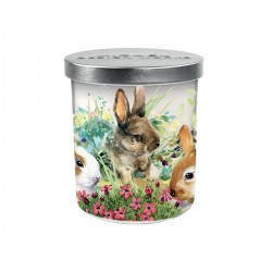 Candle jar & lid - Bunny Meadow