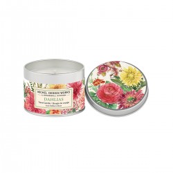 Bougie parfumée 155g en boîte métal - Dahlias