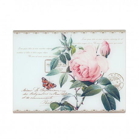 Glass cutting board - Redoute Rose