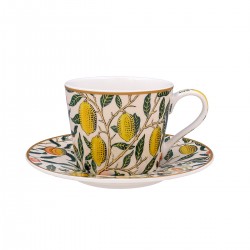 Coffret 1 tasse et soucoupe en porcelaine - William Morris (Fruits)