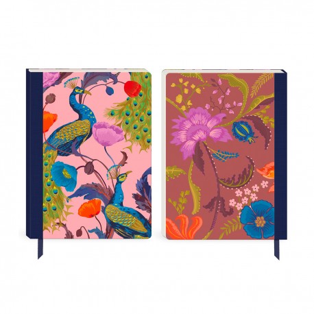 Carnet de notes A5 couverture souple - Timeless Treasures (peacock)