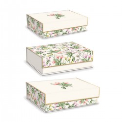 Set de 3 boîtes rectangulaires gigognes GM - Pink Wildflower