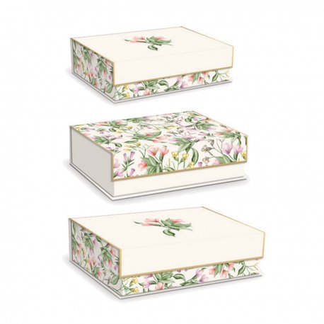 Large rectangular box set 3 - Pink Wildflower