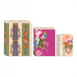 Set de 3 boîtes livres gigognes GM - Timeless Treasures (floral)