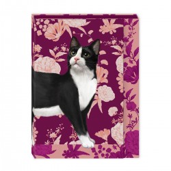 Pocket notepad - Petals and Paws (Tuxedo)