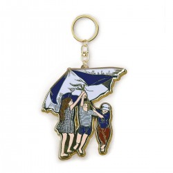 Metal keyring - Ecole de vie (famille à la plage)