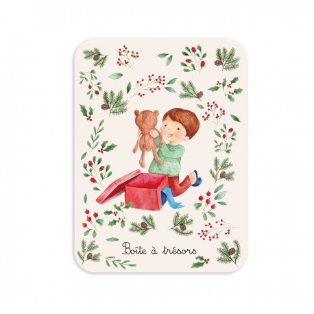 Boîte rectangulaire en métal - Belle nuit de Noël