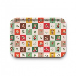Plateau rectangulaire kraft (mate 42x30 cm) - Belle nuit de Noël (dam