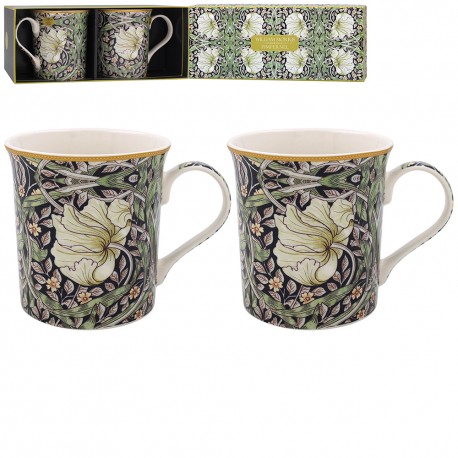 Set 2 mugs - William Morris (White Pimpernel)