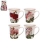 Set 4 mugs - New Redoute Rose
