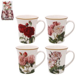 Set 4 mugs - New Redoute Rose