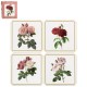 Coaster set of 4 - New Redoute Rose