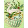 Carte double GM et enveloppe Noël - White Swan